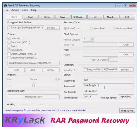 KRylack RAR Password Recovery